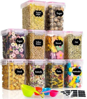 Produktbild von Famanu Vorratsdosen 1,6 l - 10er Set, luftdicht, rosa
