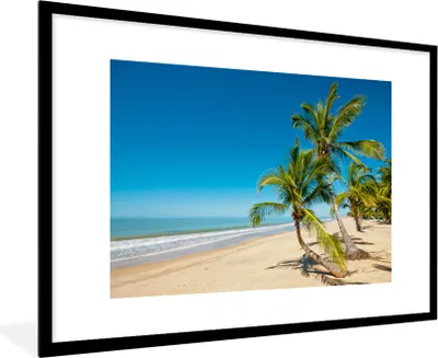 Produktbild von MuchoWow® MuchoWow® Gerahmtes Poster Strand - Meer - Palme 90x60 cm - Poster mit zchwarzem Bilderrahmen - Wanddekoration - Fotos