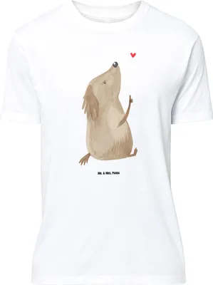 Produktbild von Mr. & Mrs. Panda Größe XL T-Shirt Hund Liebe - Weiß - Geschenk, Sprüche, Süß, mit Spruch, Tshirt, Shirt, Herz