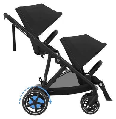 Produktbild von Cybex E-Gazelle S Twin Kinderwagen - Black - Moon Black / Black