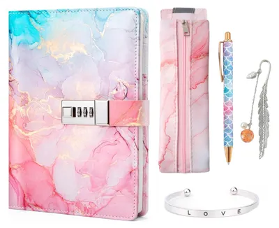 Image de Journal avec serrure pour filles, comprenant des fournitures de bureau