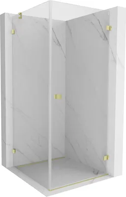 Zdjęcie produktu dla Mexen Lunar-B kabina prysznicowa uchylna prawa 100 x 100 cm, transparent, złota szczotkowana - 832-100-100-55-00-P