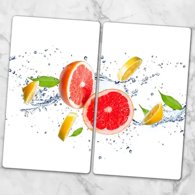 Produktbild von Glas-Herdabdeckplatten Glaskeramikkochfeld-Abdeckung Spritzschutz Glas 2x30x52 cm - Spritzfrüchte
