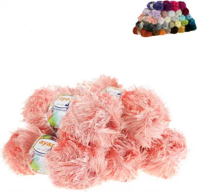 Produktbild von Fransen-Strickgarn Yumos 5 Knäuel je 150m/100g Strickgarn Wolle Strickwolle