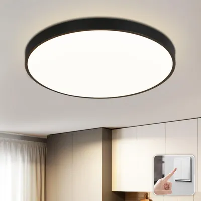LED Deckenleuchte IP44 17W 4000K Ø28 cm Schwarz