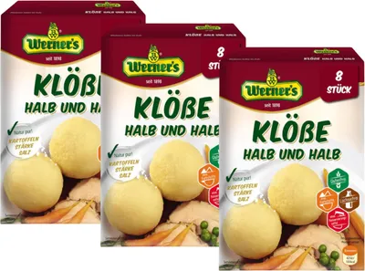 Produktbild von 3x Werner’s Klöße halb & halb 8 Stück Selbstform-Klöße gluten- & laktosefrei ohne Farbstoffe