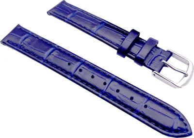 Produktbild von Rece Uhrenarmband Croco matt dunkelblau 14 mm