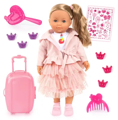 Imagen del producto de Bayer Design 94637AN Charlene, muñeca interactiva con pelo, que habla, con funciones, cuerpo suave, ojos que se cierran, accesorios, 46 cm