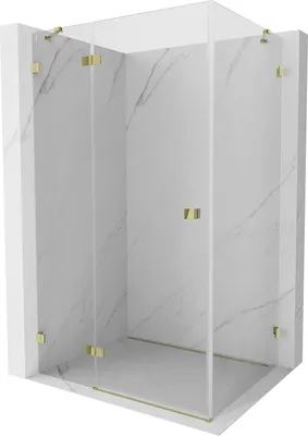 Produktbild von Mexen Lunar Duschkabine schwenkbar links 100 x 90 cm, transparent, golden - 834-100-090-50-00-L