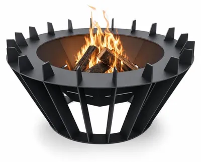 Produktbild von MetaloPro Solvra Feuerstelle Stahl rund Ø 76 cm modern – schwarz pulverbeschichtet, robuste Outdoor Feuerschale für Garten und Terrasse, EU-Qualität