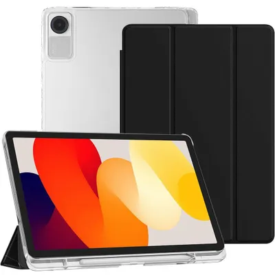 Image de Coque pour Xiaomi Redmi Pad SE 11 Pouces - Protection Antichoc Silicone Renforcé avec Porte-Stylet - Noir