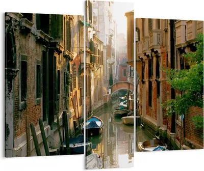 Produktbild von Bild auf Leinwand - Leinwandbild - Venedig Brücke Wasser Haus - 95x80cm - Wand Bild - Wanddeko - Leinwanddruck - Bilder - Kunstdruck - Wanddekoration - Leinwand bilder - Wandkunst - CB95x80-2532