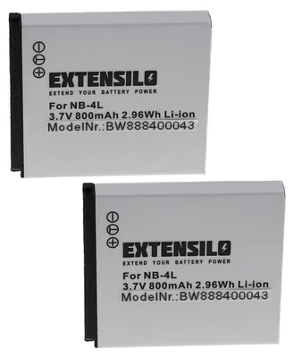 Produktbild von EXTENSILO 2x Akku kompatibel mit Canon Legria Mini Kamera (800 mAh, 3,7 V, Li-Ion)