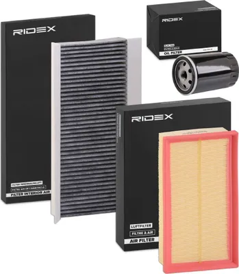 Produktbild von RIDEX Filterset Inspektionspaket Filtersatz für FORD FOCUS (DAW, DBW) FOCUS Kombi (DNW) TRANSIT CONNECT (P65, P70, P80) Tourneo Connect Mk1