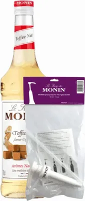 Image de Sirop Monin Caramel aux noix (70 cl) + pompe à sirop (10 ml)