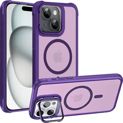 Image de Étui pour iPhone 15 Étui compatible avec MagSafe appareil photo pliable protection verre support