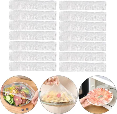 Produktbild von 400 Stück Frischhaltebeutel, Frischhaltefolie mit Gummizug, Abdeckhauben für Lebensmittel, Elastische Versiegelungsbeutel Wiederverwendbare Dichtungsbeutel für Die Aufbewahrung von Lebensmitteln
