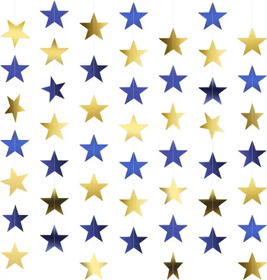 Produktbild von glitzernde goldene Sternengirlanden, reflektierendes Papier, Party-/Feiertagsdekoration