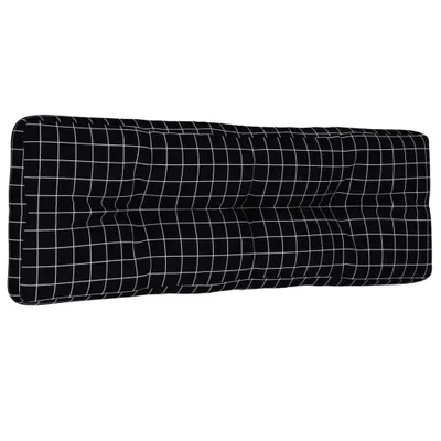 Zdjęcie produktu dla Poduszka na palety, czarna w kratę, 120x40x12 cm, tkanina