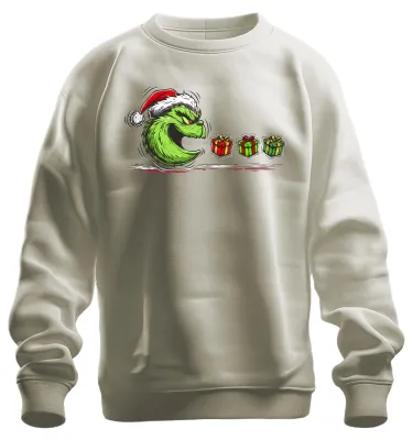 Productafbeelding van Grinch-print sweatshirt, kerstthema, cadeaus, grappig, vintage, uni, natuur, maat XL