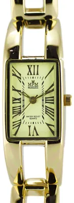 Produktbild von MPM-Quality Damenuhr Metall Gold römische Ziffern Metallarmband Ø 18 mm