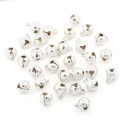 Produktbild von Vintageparts Glöckchen Messing silberfarben 8 mm, 30 Stück