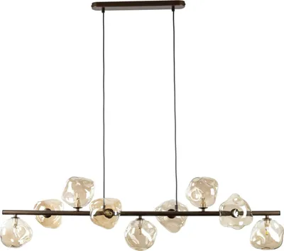 Produktbild von Hängeleuchte Rauchglas Metall G9 H: max. 141 cm Braun Cognac länglich Modern Hängelampe