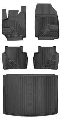 Produktbild von Gummimatten + Kofferraumwanne für Fiat Croma 2005-2011 (Kombi, unterer Ladeboden) – Schwarz, passgenau – Wielganizator