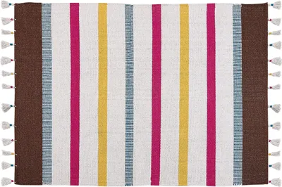 Zdjęcie produktu dla BELIANI Dywan wielokolorowy 160 x 230 cm bawełniany ręcznie tkany krótkowłosy salon sypialnia