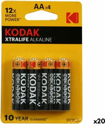 Obrázek produktu pro Alkalická manganová baterie Kodak LR06 4 kusy (20 kusů)