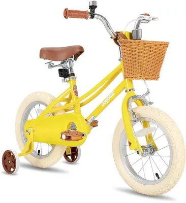 Produktbild von Kinderfahrrad 14 Zoll - Gelb - Mit Seitlenker - Für Mädchen im Alter von 3-5 Jahren - Luxento