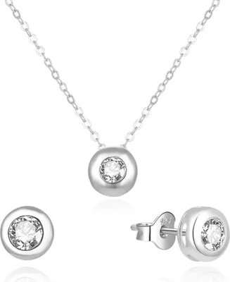 Immagine prodotto di Set di gioielli in argento con zirconi AGSET191R (collana, orecchini)