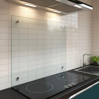 Produktbild von Melko Küchenrückwand Spritzschutz Fliesenspiegel 6mm ESG - Klarglas 80x55CM