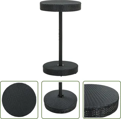 Produktbild von The Living Store Gartentisch Schwarz 60,5x106 cm Poly Rattan