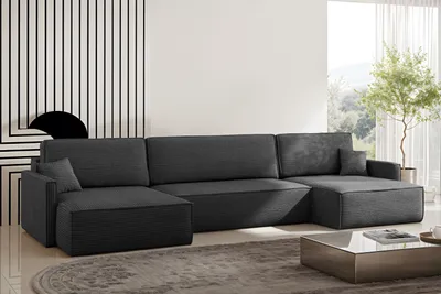 Produktbild von Kaiser Möbel Ecksofa Carlos Mit Schlaffunktion und Bettkasten Elegante Stoff Poso Graphit