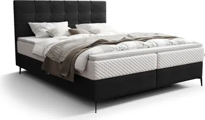 Produktbild von Roe Furniture Polsterbett Inao, Schwarz, 200x200 cm, mit Bonellmatratze