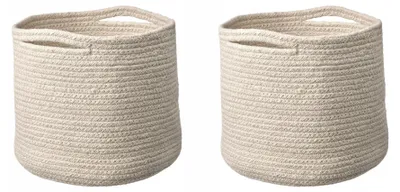 Produktbild von IKEA TJABBIG Korb Stoff Beige 25x23 cm