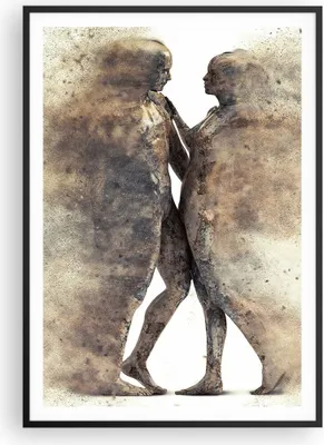 Produktbild von Gerahmtes Poster - Schwarzer Rahmen - Staub eine Frau ein Mann der Liebe - 70x100 cm - Wand Bild - Wanddeko - Wandbilder - Wandposter - Bilderrahmen - Bilder - Kunstdruck - Wandbild - P2BPA70x100-3102