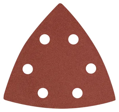 Image de Papier abrasif delta à fixation auto-agrippante 93 x 93 mm P240, 5 pièces, avec 6 trous