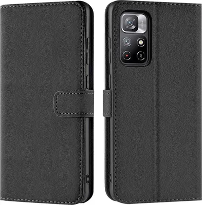 Produktbild von Conie Klapp Tasche für Xiaomi POCO M4 Pro 5G Kartenfach Rundumschutz Hülle in Schwarz