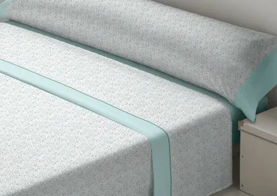 Produktbild von Set d'or lavendelgrünes Bettlaken de 160 Flanell