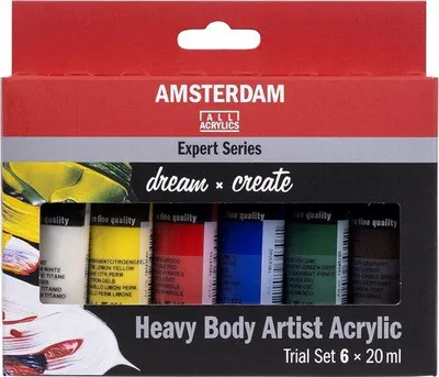Image de Kit de peinture acrylique 6 x 20 ml, professionnel
