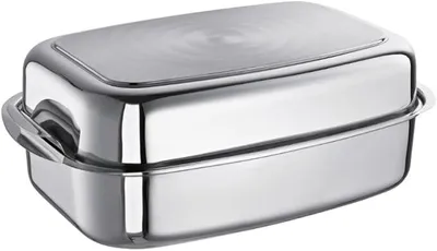 Imagen del producto de 67067-36: Bandeja para asar de uso general, 36 x 25 cm, acero inoxidable, color plateado