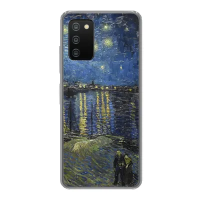 Produktbild von MuchoWow® Handyhülle Schutzhülle Hülle für Samsung Galaxy A03s Sternennacht über dem Orsay Paris - Vincent Van Gogh Silikon Softcase Handy Hülle - Schutz