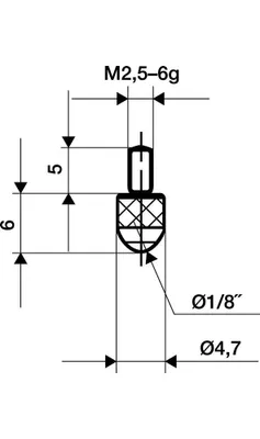 Produktbild von KÄFER Messeins.D.3mm L.6mm KGL M2,5 Rubin z.Messuhren - 62002