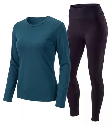 Produktbild von Thermounterwäsche 2-teilig Damen Thermoshirt mit Innenfleece & Thermoleggings