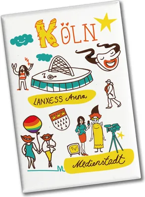 Produktbild von Köln Wimmelbild Souvenir Magnet - Medienstadt