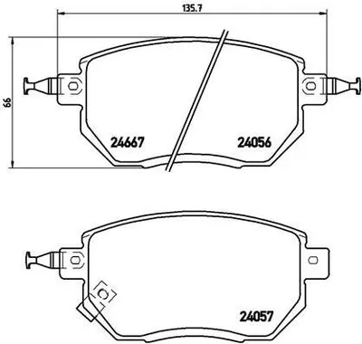 Produktbild von Brembo Bremsbelagsatz, Scheibenbremse Vorderachse P 56 051