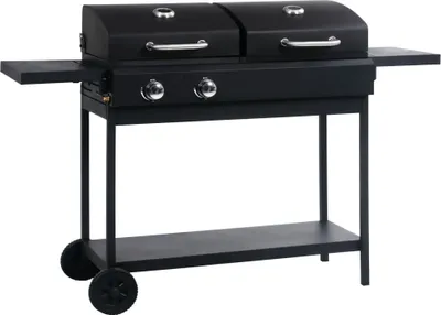 Produktbild von Gas- und Holzkohle-Grill mit 2 Brennern