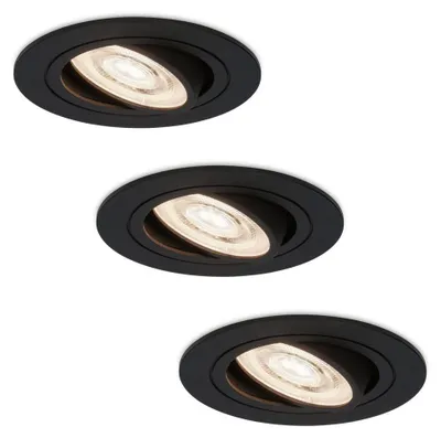 Image de HOFTRONIC - Spot LED encastrable plat 6W 570lm 4000K Inclinable Noir IP20